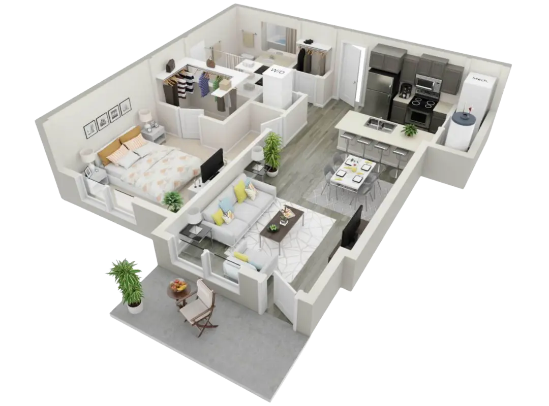 1 Bedroom Floor plan at the Granary 1 Bedroom Floor plan at the Granary